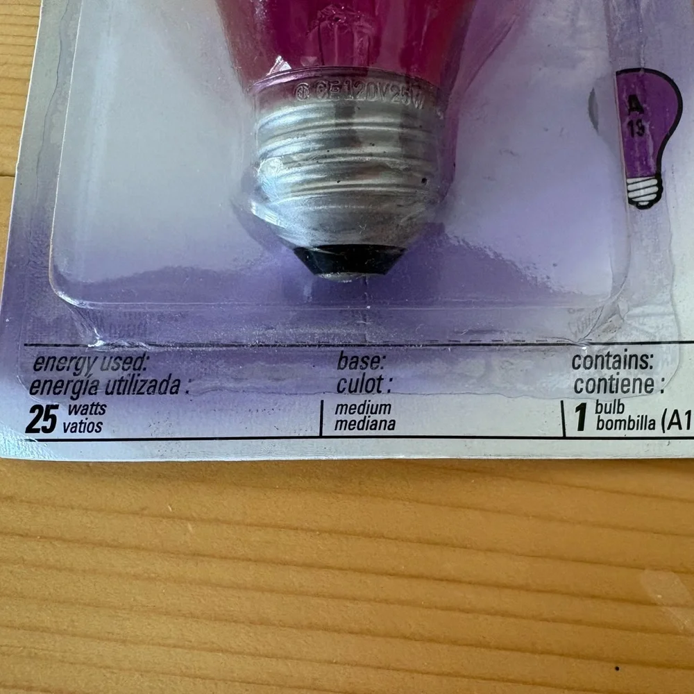 *NEW*NOS* GE Party Light 25W Pink Decorative Bulb (A19) Lot of 4 16333